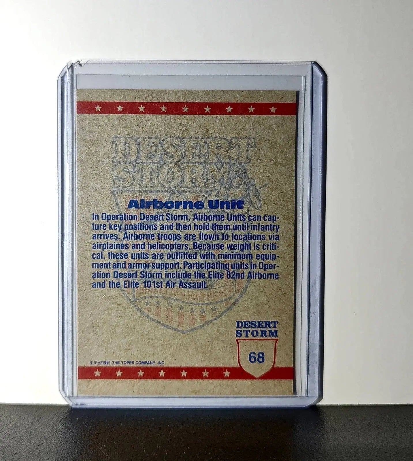 Airborne Unit 1991 Topps Desert Storm #68 Card - Non-Sports Card Single