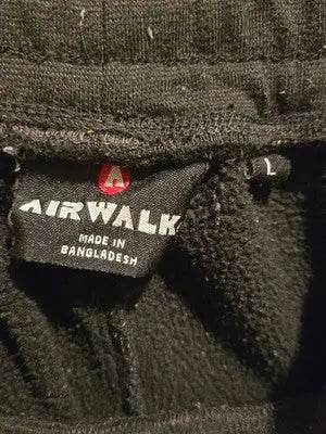 Airwalk Sweatpants Mens L Black Fleece Jogger Zipper Pockets Elastic Cuff Casual - Apparel