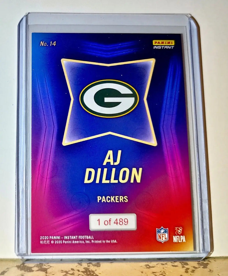 AJ Dillon 2020 NFL Draft Night NFL #14 Football Card Green Bay Packers 1 of 489 - Football Card Single