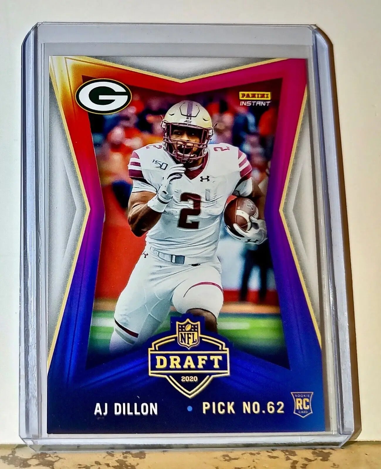 AJ Dillon 2020 NFL Draft Night NFL #14 Football Card Green Bay Packers 1 of 489 - Football Card Single