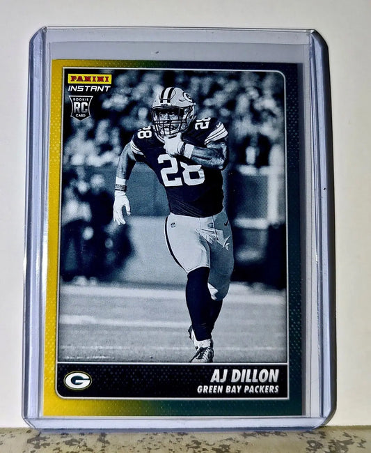 AJ Dillon 2020 Panini NFL #10 Black and White Rookies Card GB Packers 1 of 518 - Football Card Single