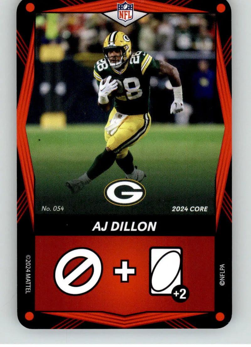 AJ Dillon - 2024 UNO Elite Core Edition - Red - #054 - Football - Football Card Single