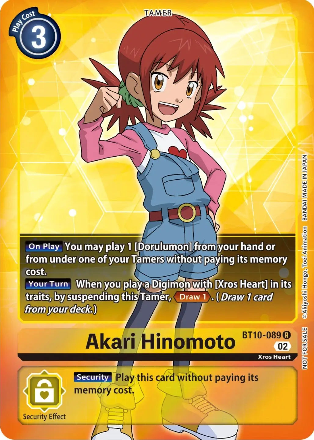 Akari Hinomoto Digimon Xros Encounter card from BT10-089 Box Topper display