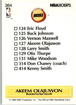 Akeem Olajuwon - 1990-91 Hoops - #364 - Basketball - Basketball Card Single