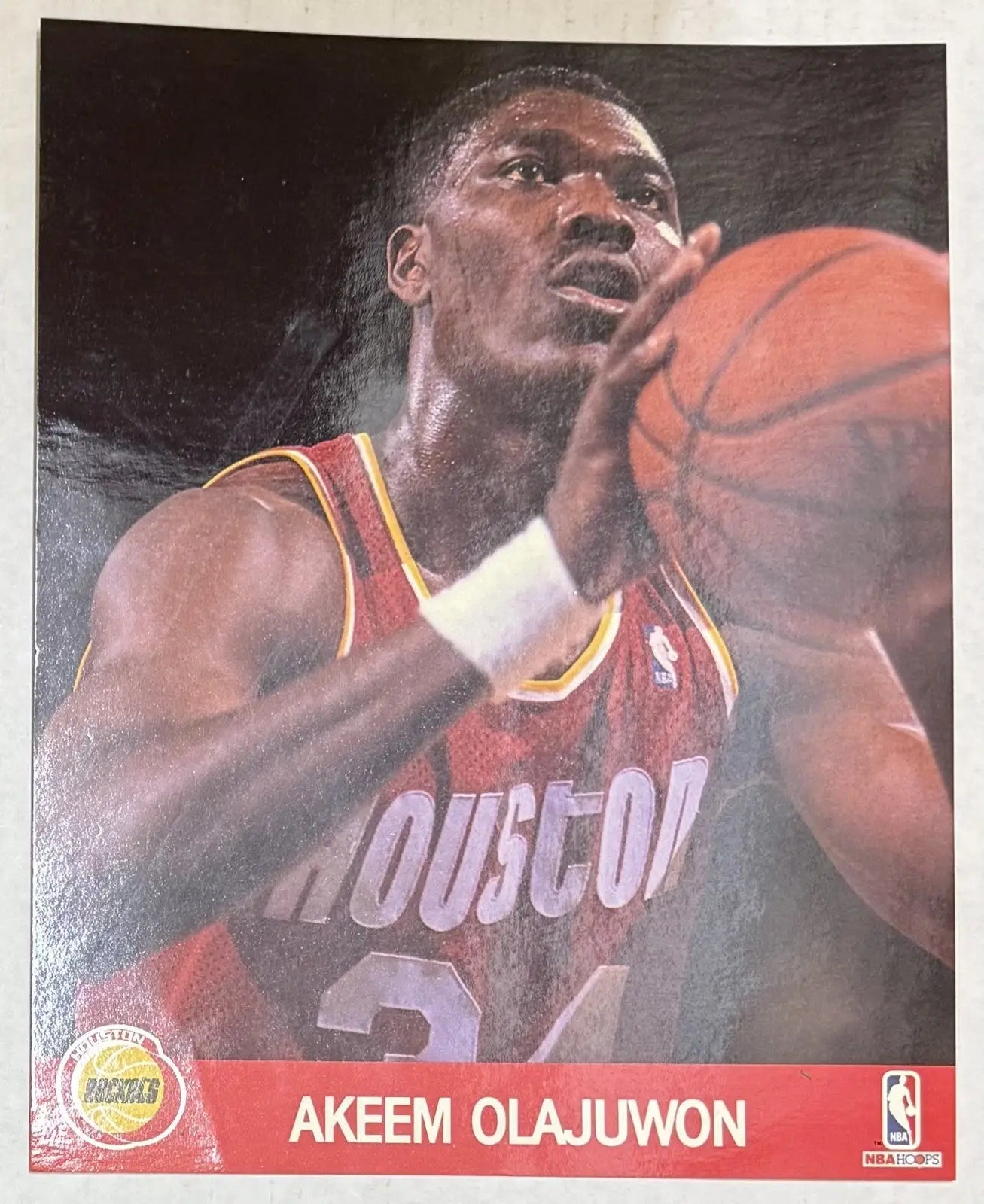 Akeem Olajuwon NBAHoops 1990 Official NBA Photo - Sports Memorabilia