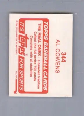 Al Cowens - 1984 Topps Stickers - #344 - Baseball - Baseball Card Single