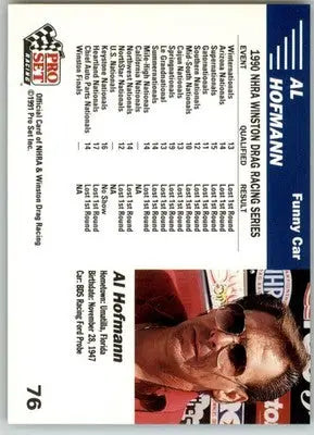 Al Hofmann’s Car - 1991 Pro Set NHRA - #76 - Racing - Racing Card Single