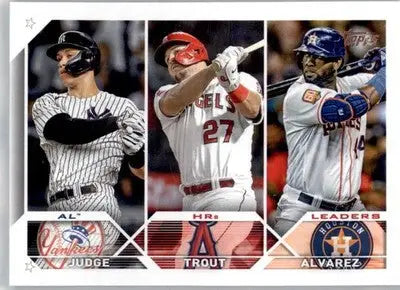 AL HRs Leaders Judge Trout Alvarez - 2023 Topps - #246 - Baseball - Baseball Card Single