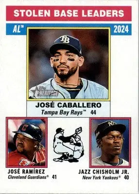 AL Stolen Base Leaders Chisholm Jr. Caballero Ramírez 2025 Topps Heritage #198 - Baseball Card Single