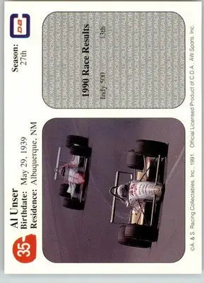 Al Unser - 1991 All World - #35 - Racing - Racing Card Single