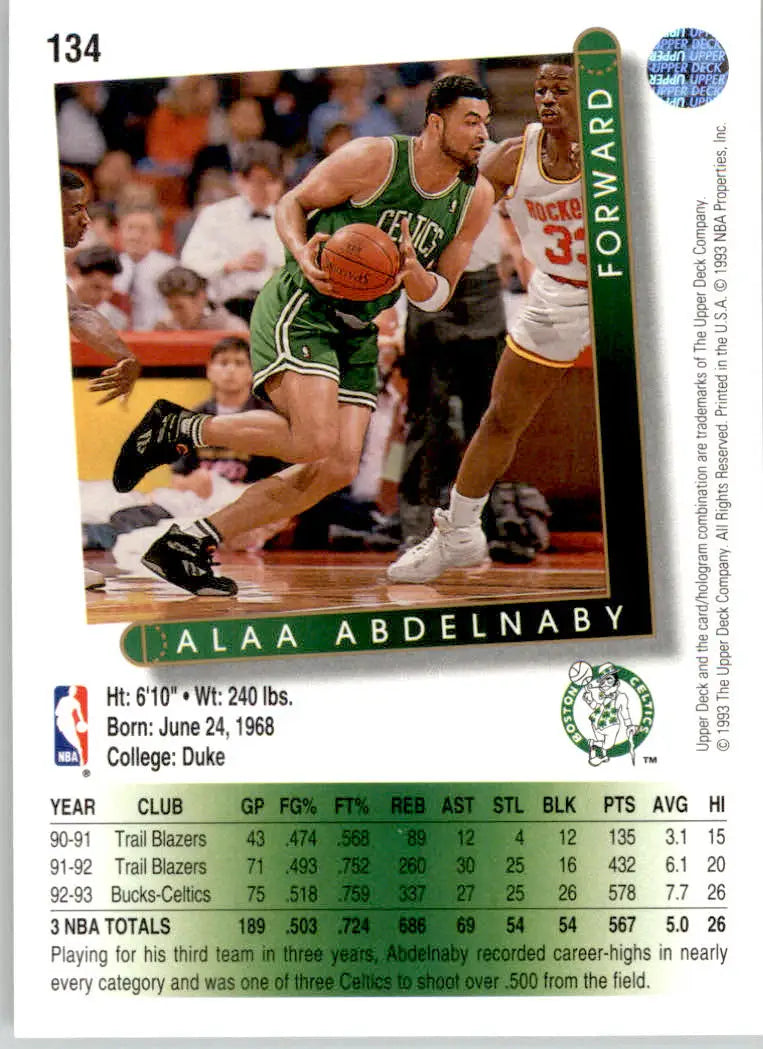 Alaa Abdelnaby - 1993-94 Upper Deck - #134 - Basketball - Basketball Card Single