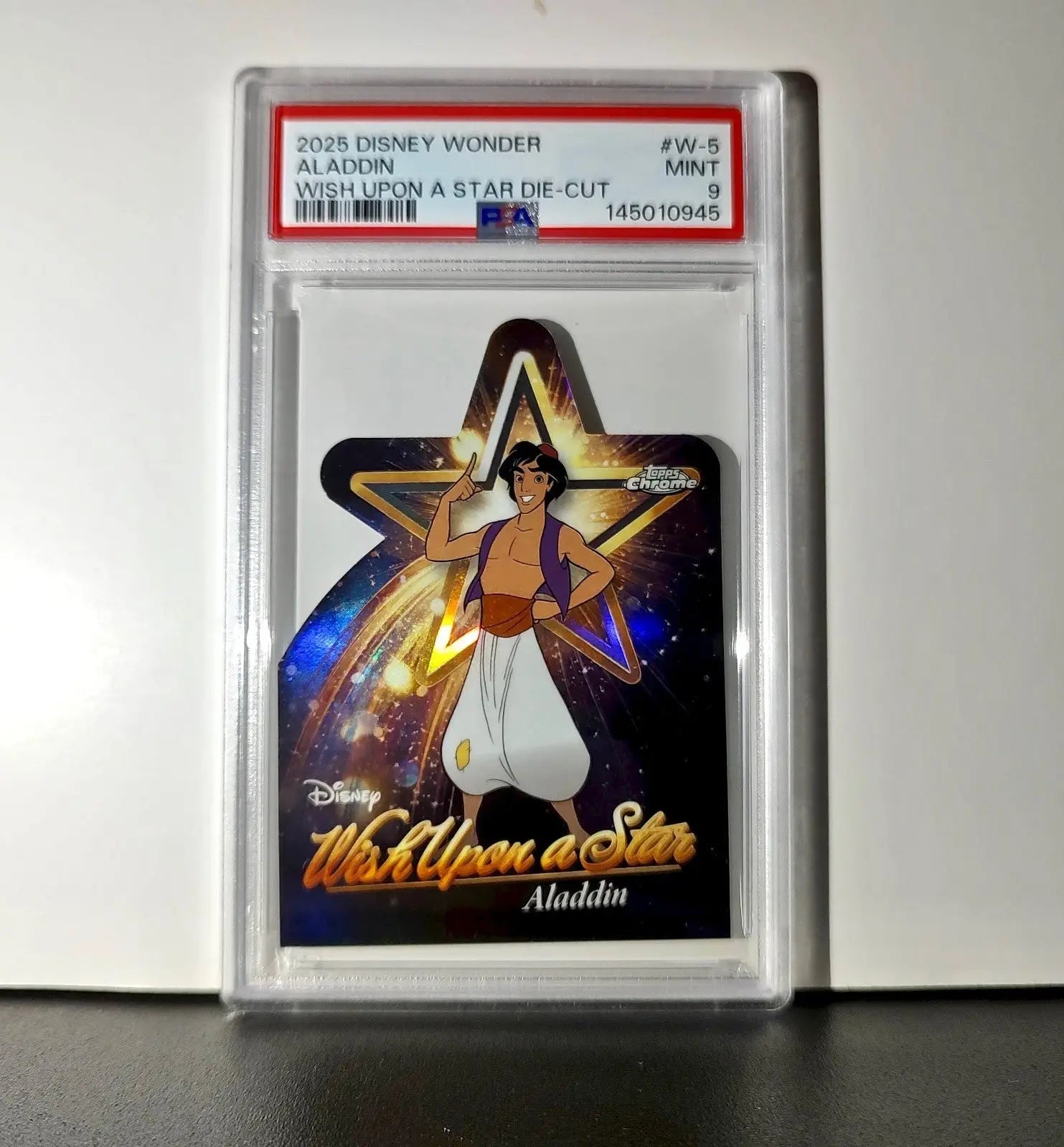 Aladdin 2025 Topps Chrome Disney #W-5 Wish Upon A Star Die Cut Aladdin PSA 9 - Non-Sports Card Single