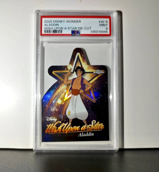 Aladdin 2025 Topps Chrome Disney #W-5 Wish Upon A Star Die Cut Aladdin PSA 9 - Non-Sports Card Single