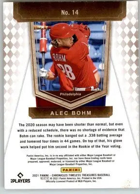 Alec Bohm - 2021 Panini Chronicles - #14 - Timeless Treasures RC Baseball - Baseball Card Single