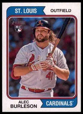 Alec Burleson Rookie 2023 Topps Heritage #171 St. Louis Cardinals - Baseball Card Single