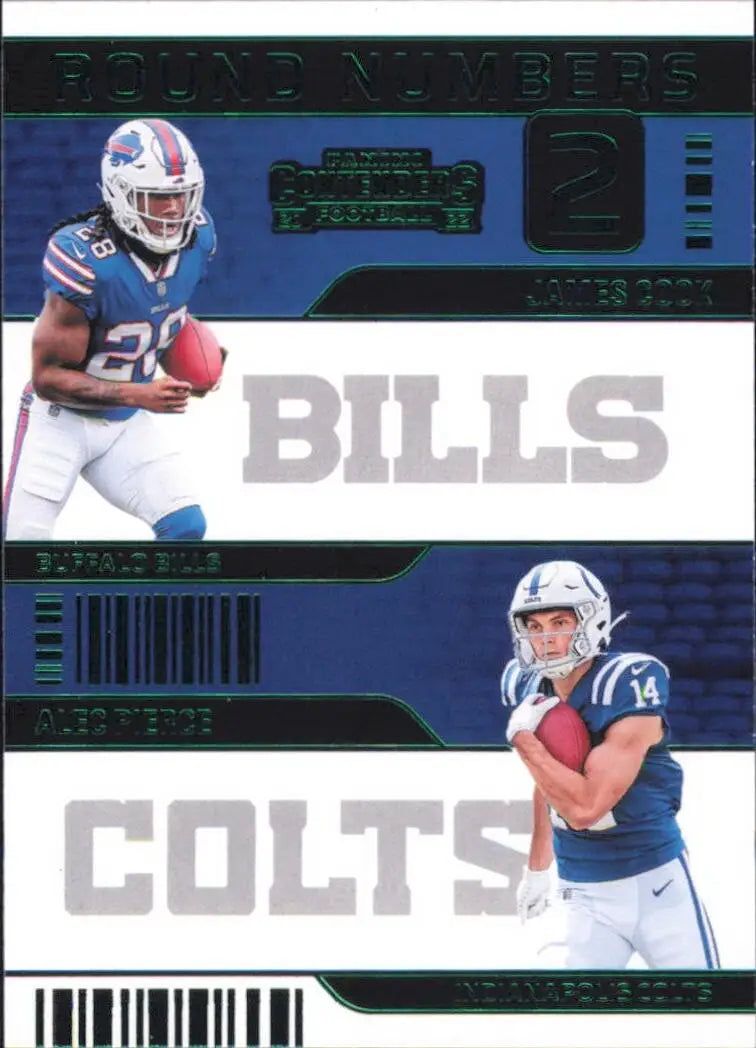 Alec Pierce James Cook Rookie 2022 Panini Contenders Round Numbers Emerald #RNCP - Football Card Single