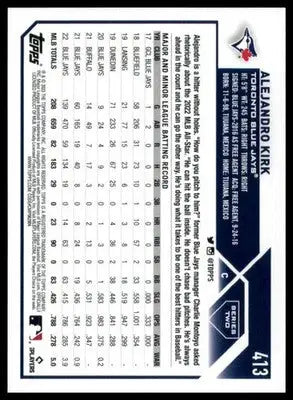 Alejandro Kirk 2023 Topps #413 Toronto Blue Jays - Baseball Card Single