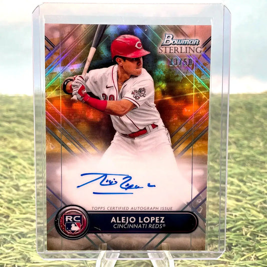 ALEJO LOPEZ -2022 Topps Bowman Sterling- Rookie -AUTO GOLD REFRACTOR /50- RA-AL - Baseball Card Single