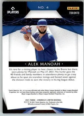 Alek Manoah - 2021 Panini Chronicles - #4 - Limited RC Baseball - Baseball Card Single