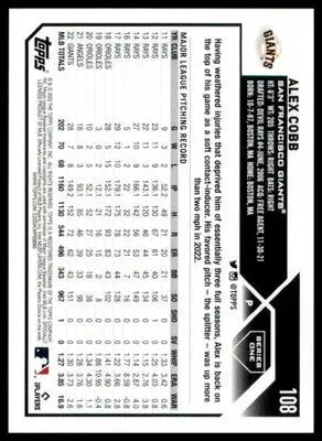 Alex Cobb 2023 Topps #108 San Francisco Giants - Baseball Card Single