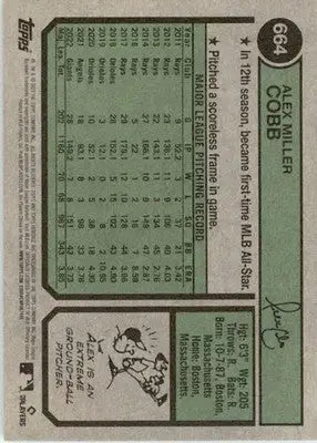 Alex Cobb - 2023 Topps Heritage - #664 - Baseball - Baseball Card Single