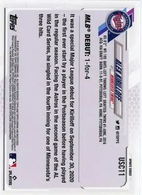 Alex Kirilloff 2021 Topps Chrome Update #USC11 Minnesota Twins - Baseball Card Single