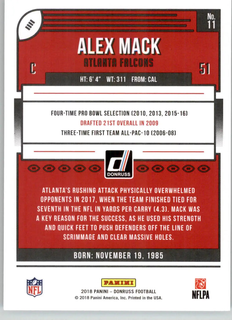 Alex Mack - 2018 Donruss - #11 - Football