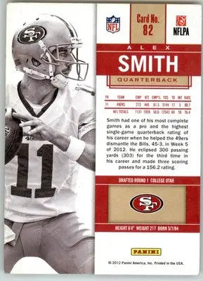 Alex Smith - 2012 Panini Contenders - #82 - Football - Football Card Single