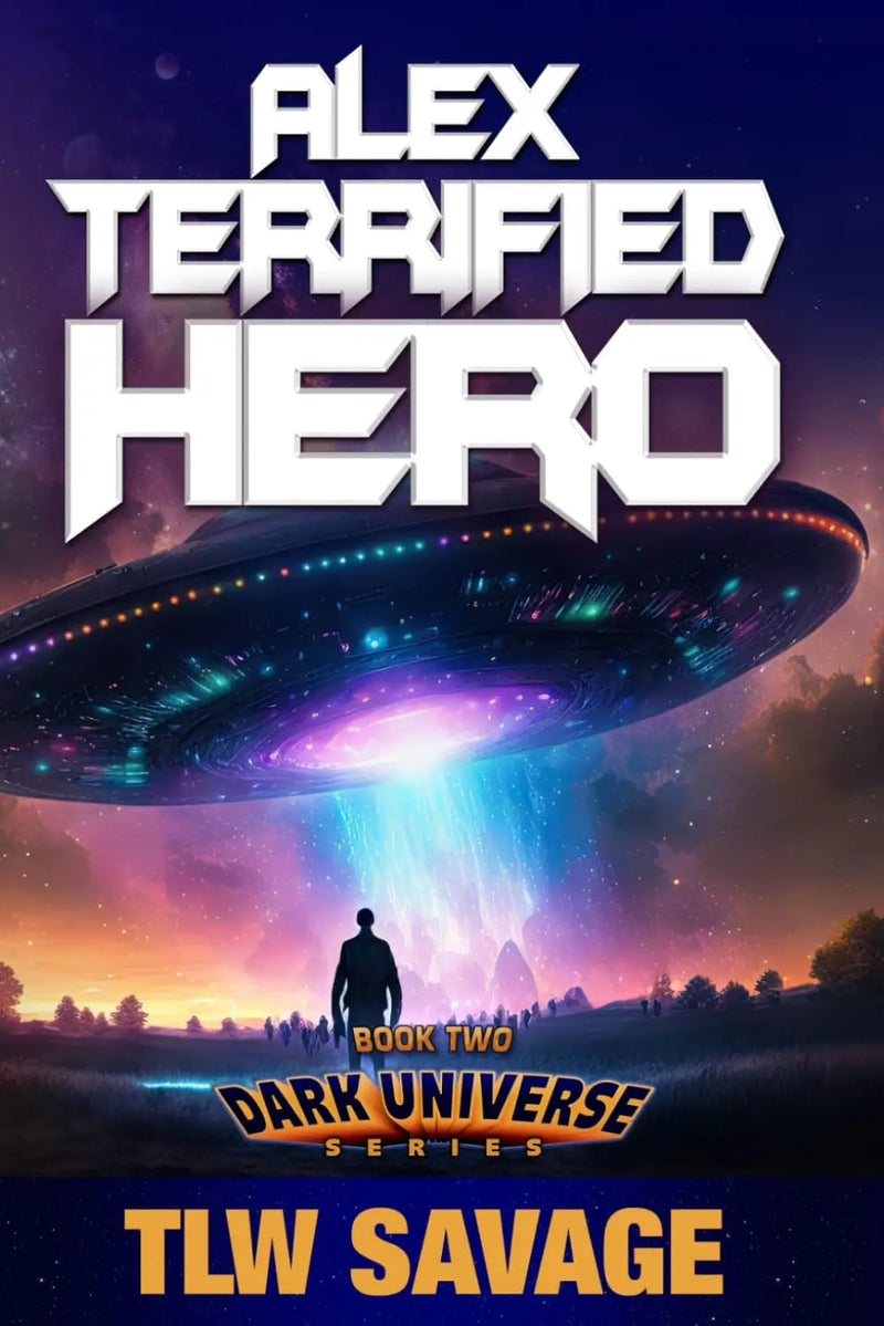 UFO hovering with a blue beam in Alex Terrified Hero Dark Universe Book 2 trading cards