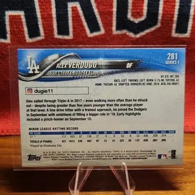 Alex Verdugo 2018 Topps Series 1 Rookie Card #281 Base MLB DODGERS - Baseball Card Single