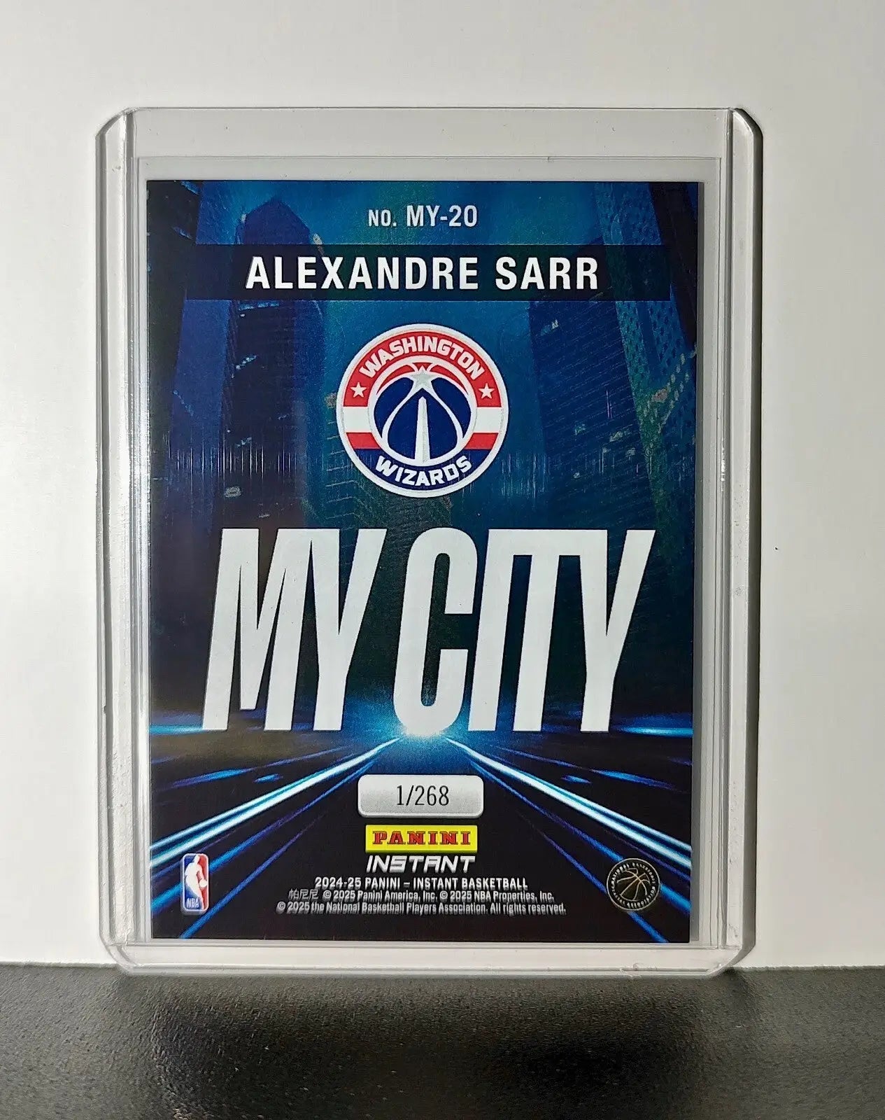 Alexandre Sarr Rookie 2024-25 Panini MyCity NBA #20 Card Wizards 1/268 - Basketball Card Single