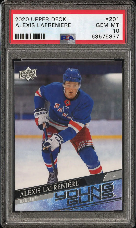 Alexis Lafreniere 2020 Upper Deck #201 PSA 10 Gem Mint 5377 - Hockey Card Single