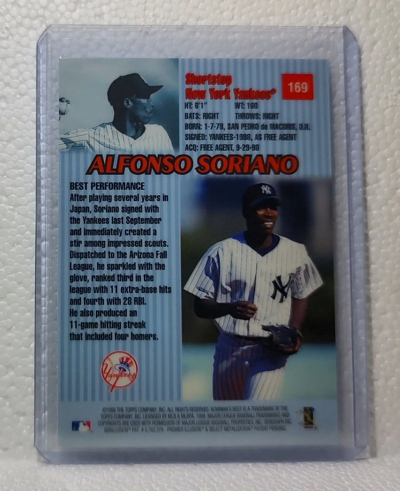 Alfonso Soriano 1999 Topps Bowman’s Best MLB #169 Rookie Baseball Card Yankees