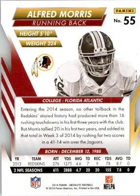 Alfred Morris - 2014 Panini Absolute - #55 - Retail Football - Football Card Single