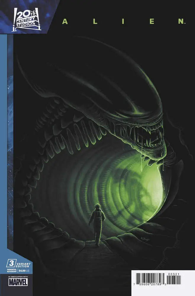 Xenomorph alien head with glowing details for Alien 3 Doaly Variant trading cards