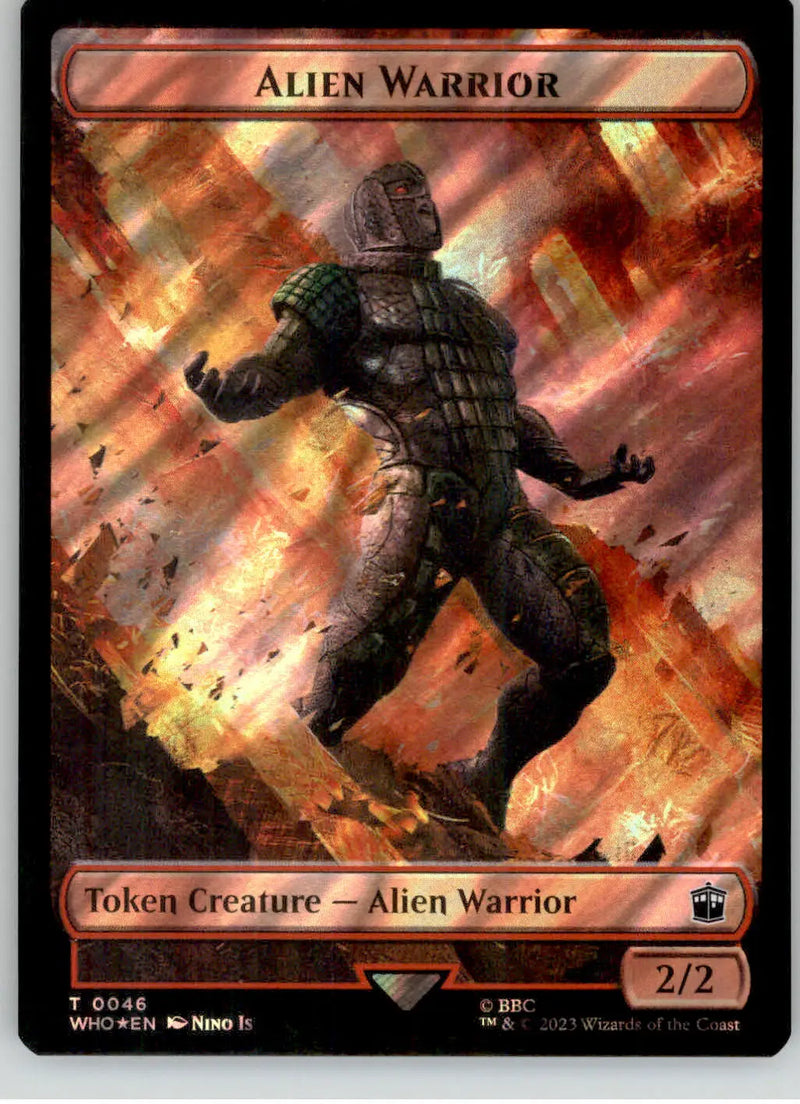Alien // Alien Warrior Token - Universes Beyond: Doctor Who - Surge Foil NM - Non-Sports Card Single