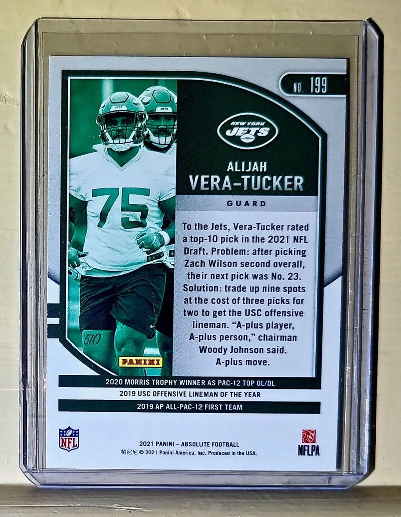 Alijah Vera-Tucker 2021 Panini NFL Absolute Green Parallel #199 Rookie Card - Football Card Single