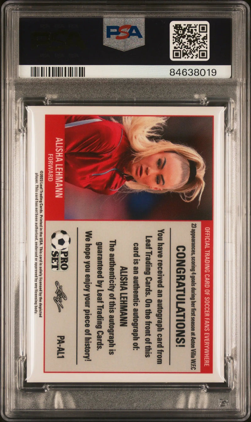 Alisha Lehmann 2023 Leaf Web Exclusives 1989 Auto #502/508 PSA 10 Auto 10 - Soccer Card Single