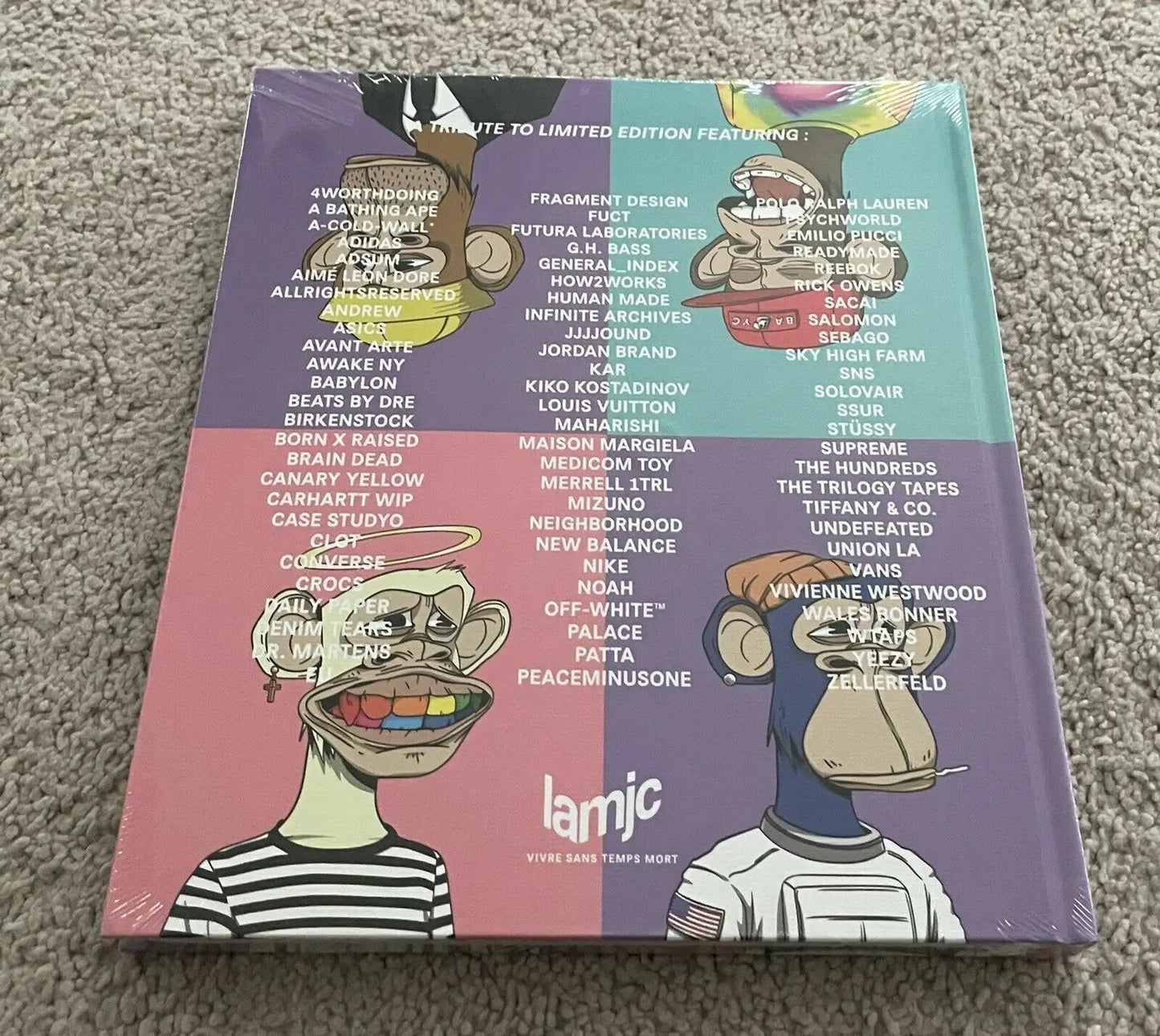 Square book cover featuring Bored Ape Yacht images and brand collaborations for BAYC set