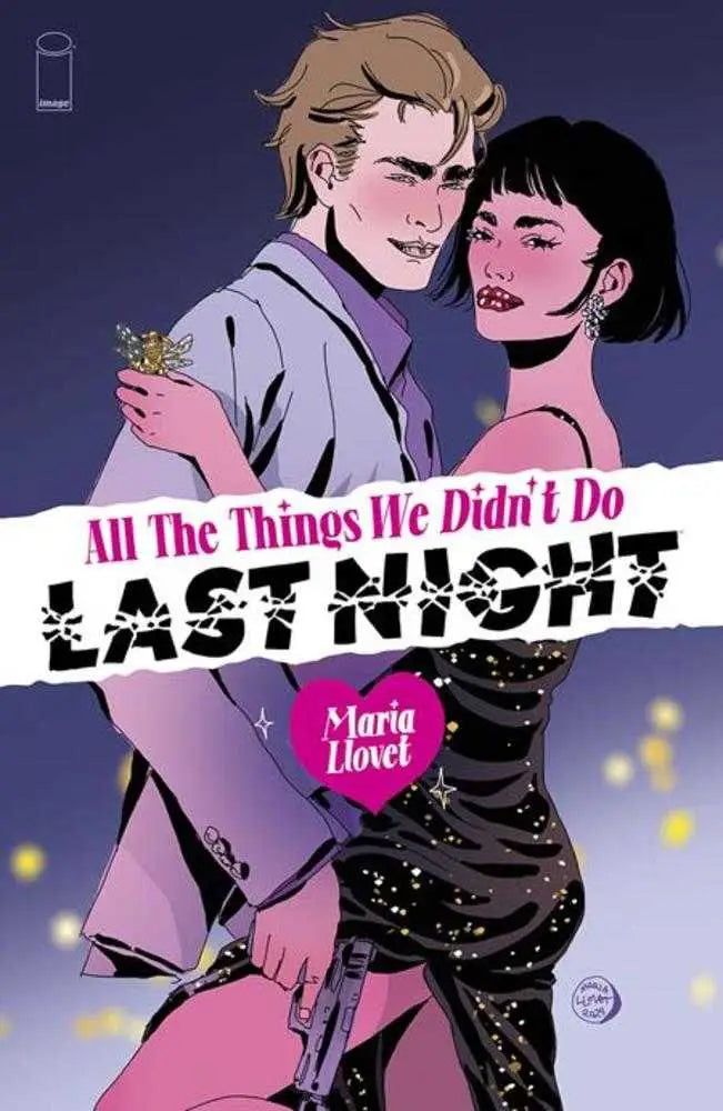 Romantic couple on book cover All The Things We Didn’t Do Last Night by Maria Llovet