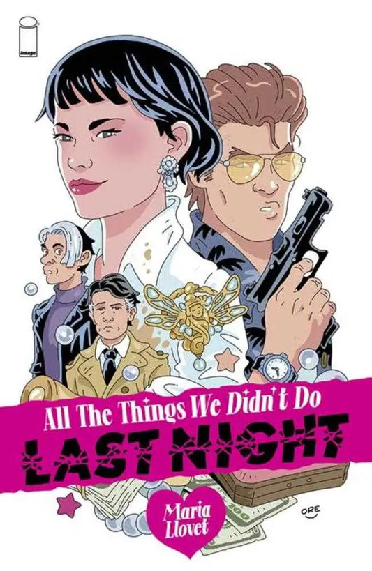 All The Things We Didn’t Do Last Night graphic novel cover by Maria Llovet in noir style