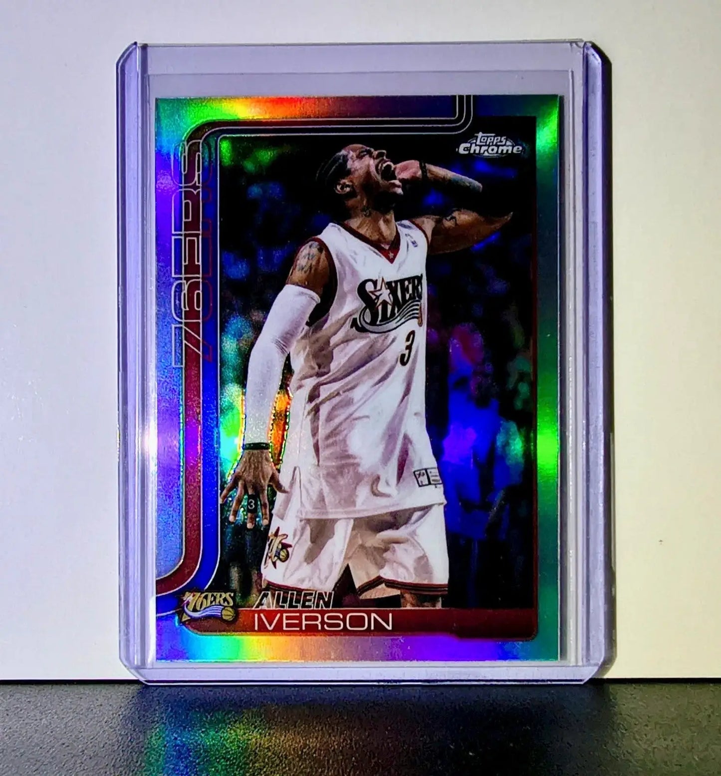 Allen Iverson 2025-26 NBA Topps Chrome Update Refractor #145 Card 76ers - Basketball Card Single