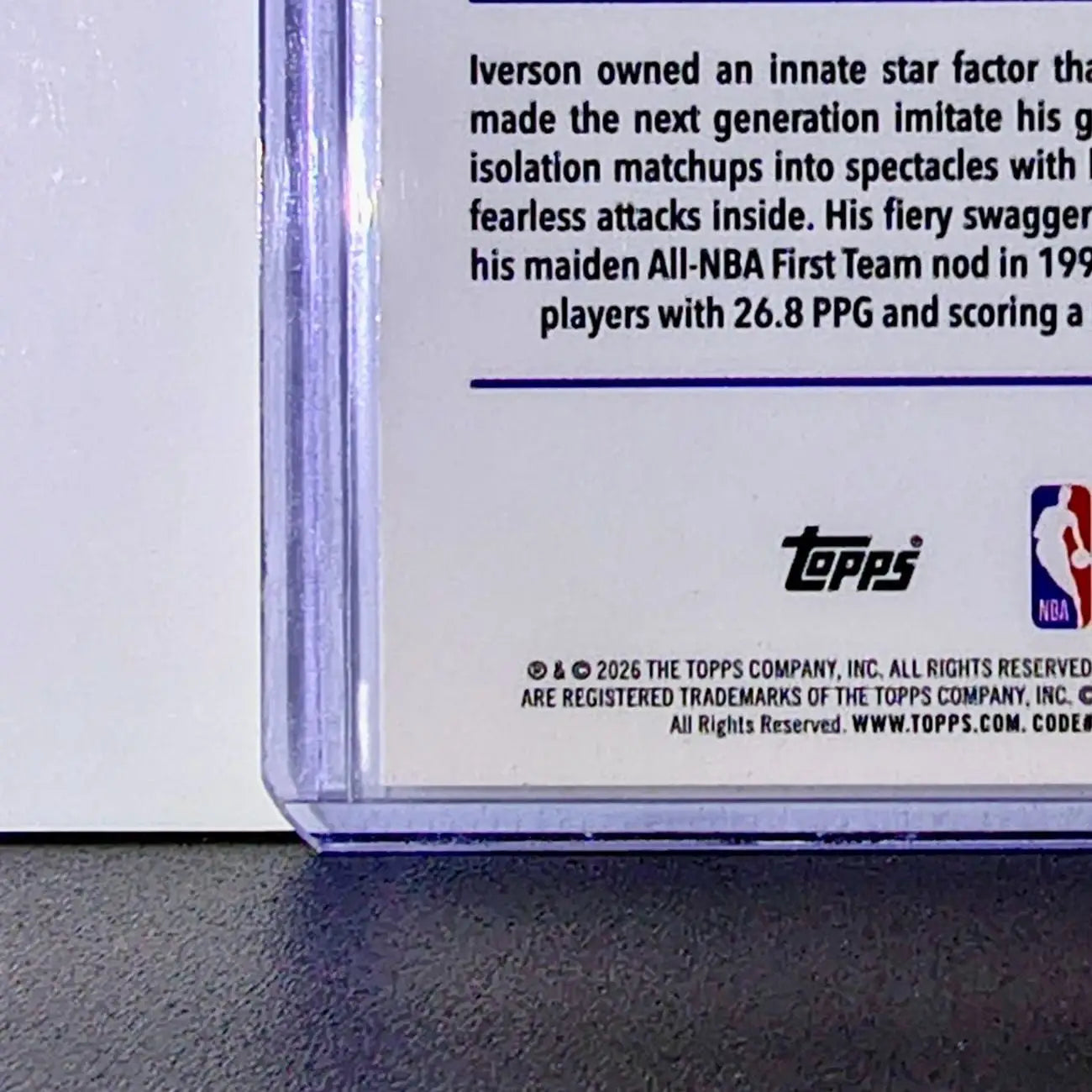 Allen Iverson 2025-26 NBA Topps Chrome Update Refractor #145 Card 76ers - Basketball Card Single