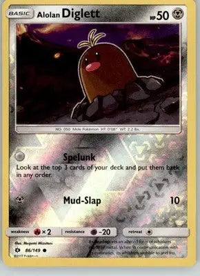 Alolan Diglett - SM Base Set - 86/149 - Reverse Holo LP Pokemon - Pokémon Card Single