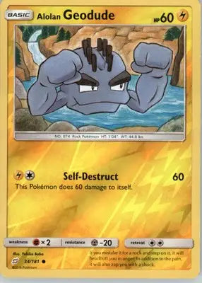 Alolan Geodude (34) - SM - Team Up - Reverse Holo NM - #34/181 - Pokémon Card Single
