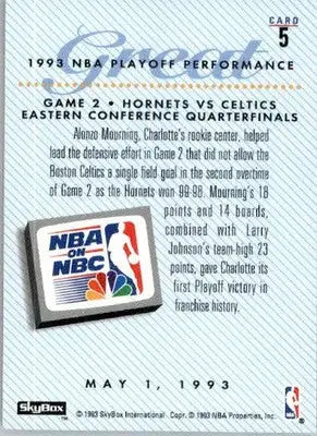 Alonzo Mourning - 1993-94 SkyBox Premium - #5 - Basketball - Basketball Card Single