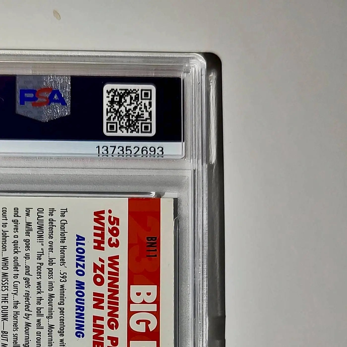 Alonzo Mourning 1994 NBA Hoops Big Numbers #BN11 Rainbow PSA 7 NM