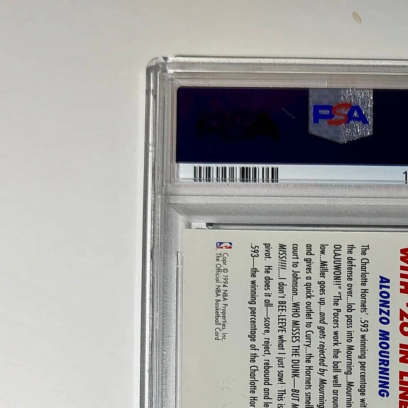 Alonzo Mourning 1994 NBA Hoops Big Numbers #BN11 Rainbow PSA 7 NM
