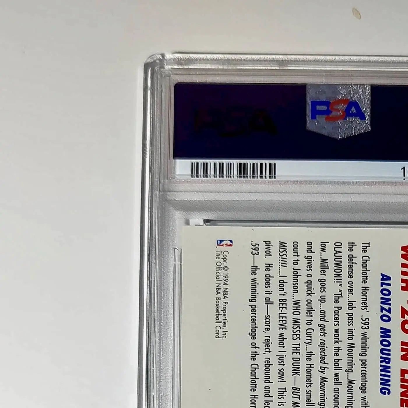 Alonzo Mourning 1994 NBA Hoops Big Numbers #BN11 Rainbow PSA 8 NM-MT