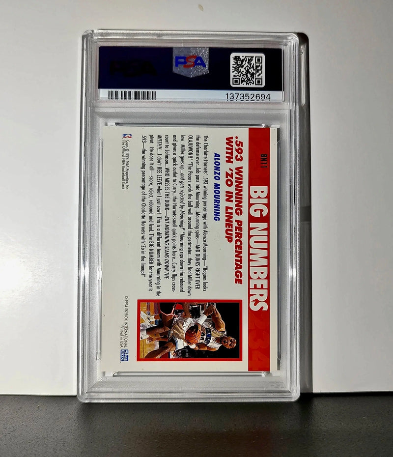 Alonzo Mourning 1994 NBA Hoops Big Numbers #BN11 Rainbow PSA 8 NM-MT